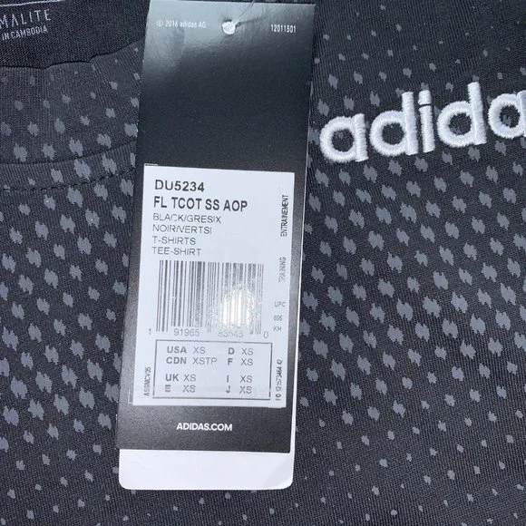 adidas Men's FreeLift Graphic Tech Cotton Short Sleeve Tee, XS, Black/Grey - Picture 8 of 9